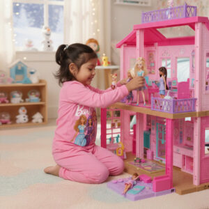 Pijama para niña con diseño Barbie en varios colores, manga larga y pantalón completo.